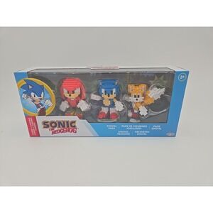 Jakks‎ Pacific Sonic Digital Pack 3 Pixelated 2.5in Figures Blue Multi New